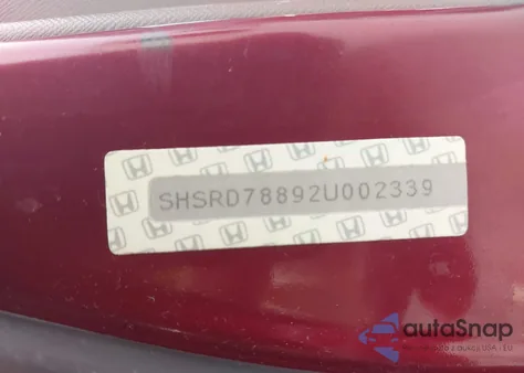 2002 Honda Cr-V Ex из США, поврежденный, VIN SHSRD78892U002339